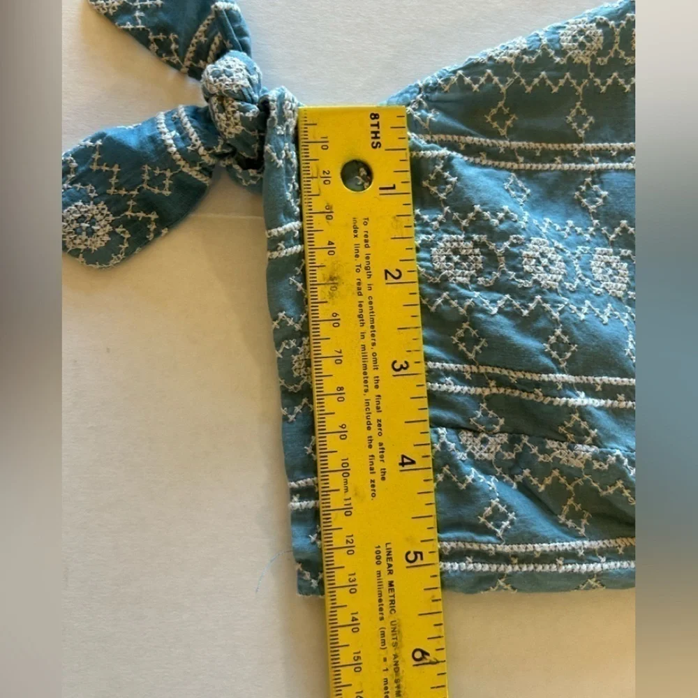 Madewell blue & ivory embroidered fully lined shift dress in size XS. K10 - Picture 13 of 15